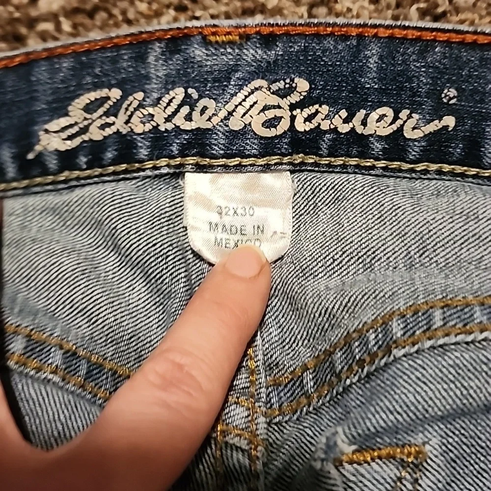 Eddie Bauer Blue Relaxed Jeans with Distressed Details - Picture 2 of 3